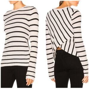 A.L.C. Tula Cashmere Criss Cross Back Striped Sweater